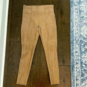 Spanx tan suede pants Size L. Worn once